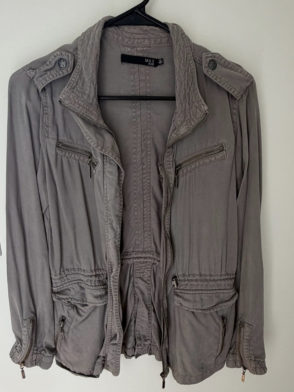 Max Jeans Gray Military-Style Field Jacket
